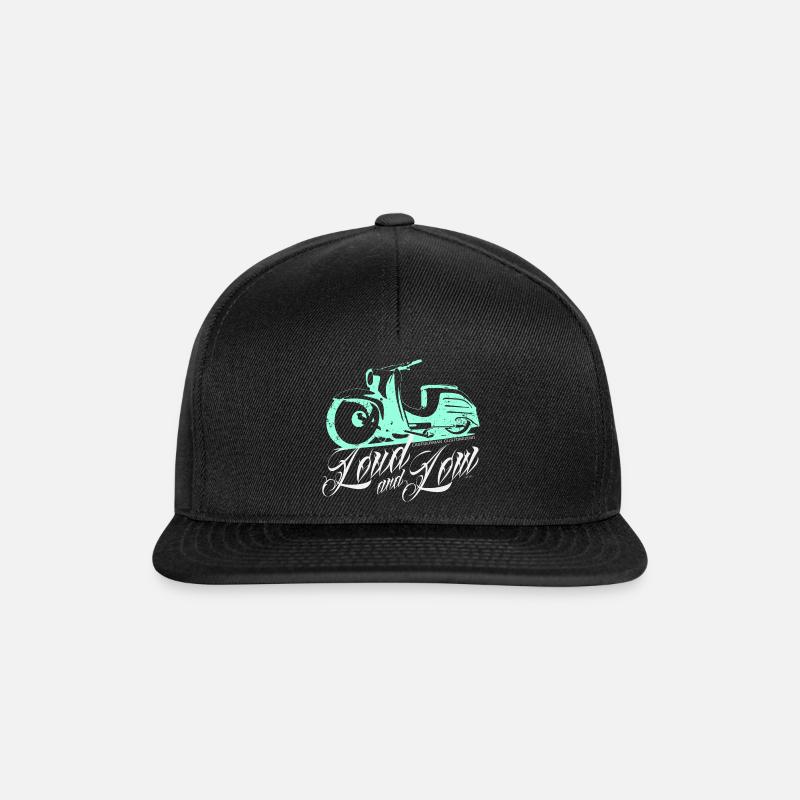 Simson Schwalbe KR 51 Loud and Low - Snapback Cap - Schwarz/Schwarz
