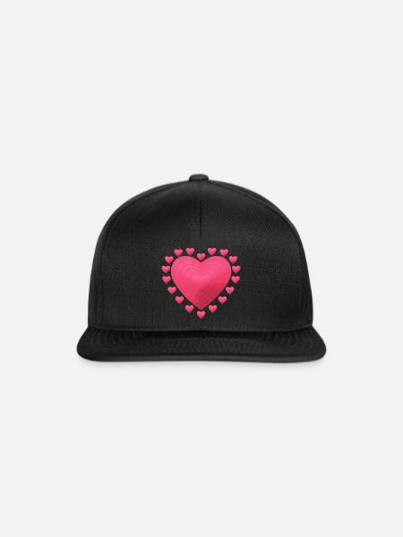 Herz - Pink Heart - Love - Liebe - Geschenkidee - Snapback Cap - Schwarz/Schwarz
