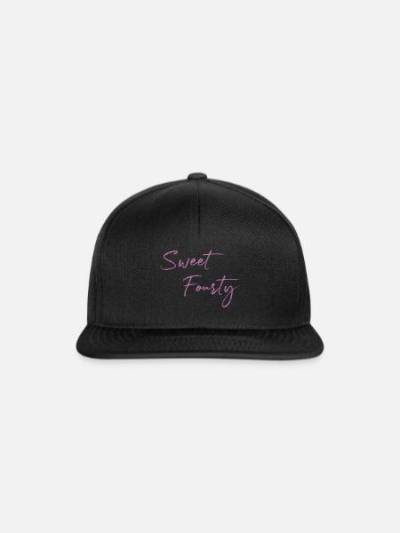 Sweet Fourty Geschenkidee zum 40. Geburtstag - Snapback Cap - Schwarz/Schwarz