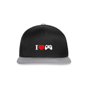 I love gaming - Snapback Cap - black/grey - Front