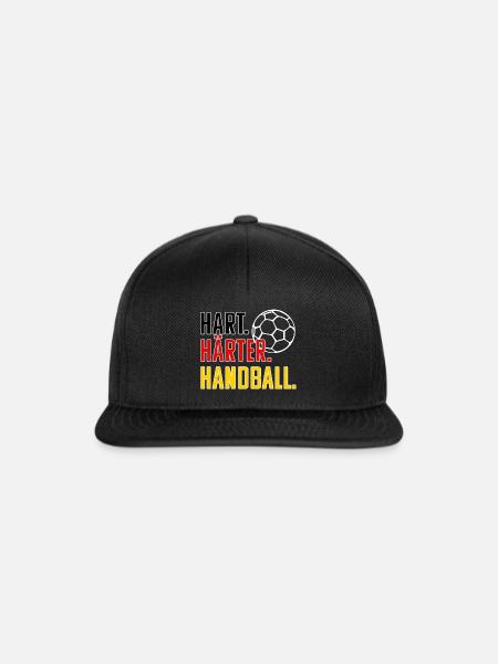 Hart Härter Handball. Handballer Witziges Geschenk - Snapback Cap - Schwarz/Schwarz