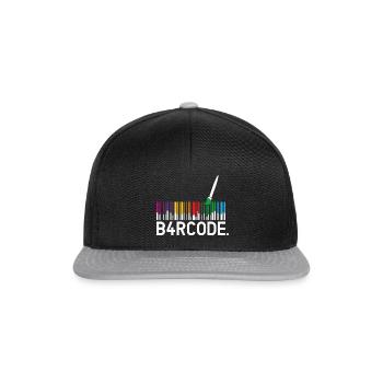 B4RCODE. Peint - Casquette snapback - noir/gris - Devant