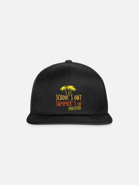 Funny Teacher school's out summer's in off duty - Snapback Cap - Schwarz/Schwarz