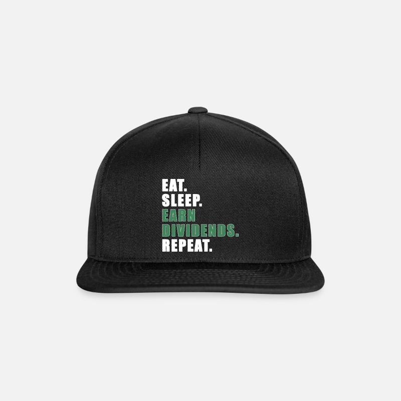 Eat Sleep Earn Dividends Repeat | Actions de dividende - Casquette snapback - noir/noir