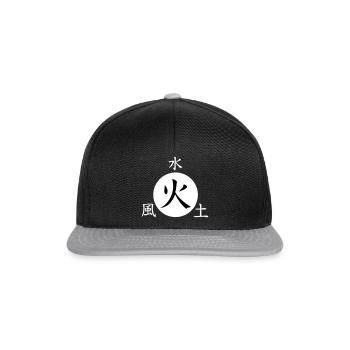 Japanese characters fire earth water wind - Snapback Cap - black/grey - Front