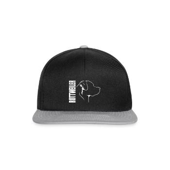 Rottweiler Profil Hunde Hund Wilsigns - Snapback Cap - Schwarz/Grau - Vorne