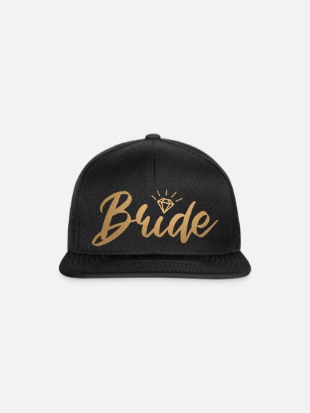 Bride Braut Junggesellenabschied - goldfarbig - Snapback Cap - Schwarz/Schwarz