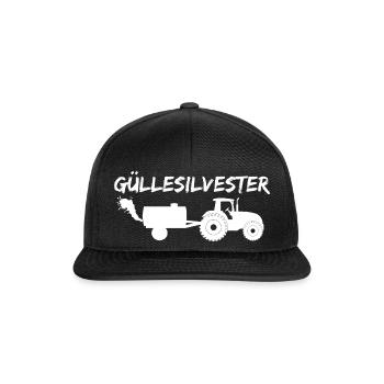 Güllesilvester Landwirt Gülle fahren ballern - Snapback Cap - Schwarz/Schwarz - Vorne