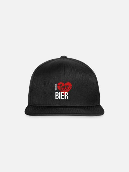 I love Bier - Snapback Cap - Schwarz/Schwarz