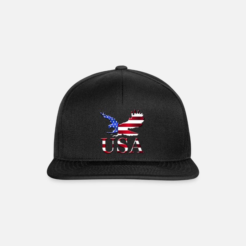 USA - Snapback Cap - Schwarz/Schwarz
