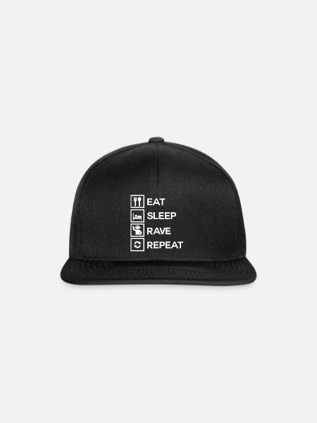 Eat Sleep Rave Repeat - Snapback Cap - Schwarz/Schwarz
