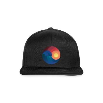 Surfer Ozean Wellenreiten Geschenk Welle shaka - Snapback Cap - Schwarz/Schwarz - Vorne