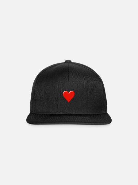 Herz Kartenspiel - Snapback Cap - Schwarz/Schwarz