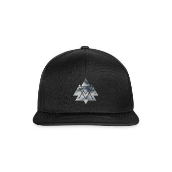 wolves geometry triangle ice world winter - Snapback Cap - black/black - Front