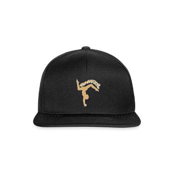 gymnastics turnen - Snapback Cap - Schwarz/Schwarz - Vorne