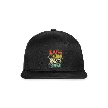 Eat Sleep Disc Golf Repeat Frisbee Geschenk Gift - Snapback Cap - black/black - Front