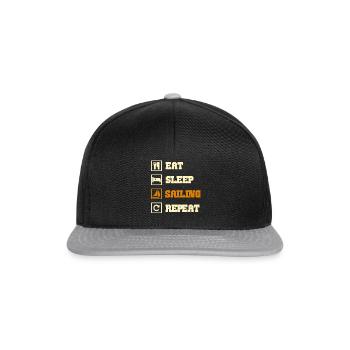 segeln segelsport segelboot - Snapback Cap - Schwarz/Grau - Vorne