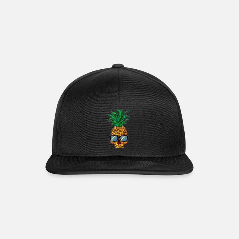 Tête de mort Ananas Idée de cadeau Fun Pineapple - Casquette snapback - noir/noir