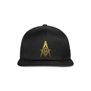Freimaurer-Kompass Golden - Snapback Cap - Schwarz/Schwarz - Vorne