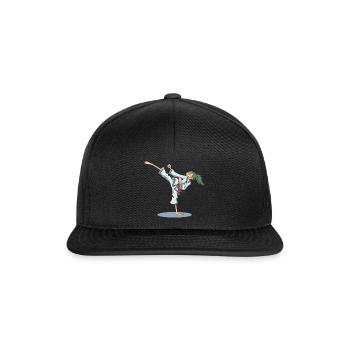 Karate foot kick over head - Snapback Cap - black/black - Front