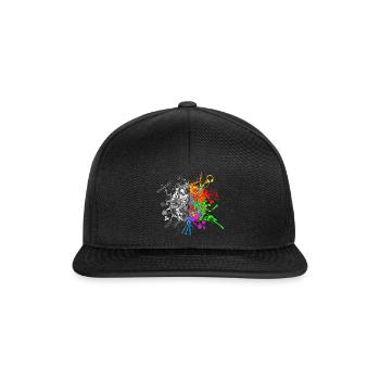 Gehirn / Brain halves functions - Snapback Cap - Schwarz/Schwarz - Vorne