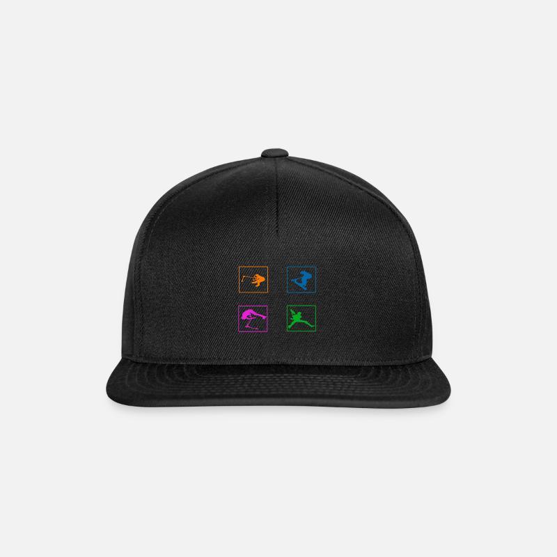 100% anpassbarer 4-Farben-Freestyle - Snapback Cap - Schwarz/Schwarz