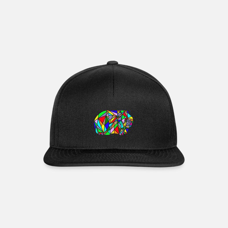 arc en ciel de cochon dinde polygone - Casquette snapback - noir/noir