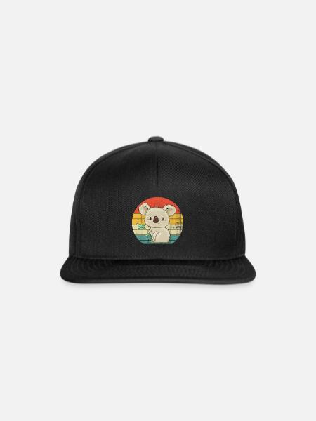 Koala-Zeichnung - Snapback Cap - Schwarz/Schwarz