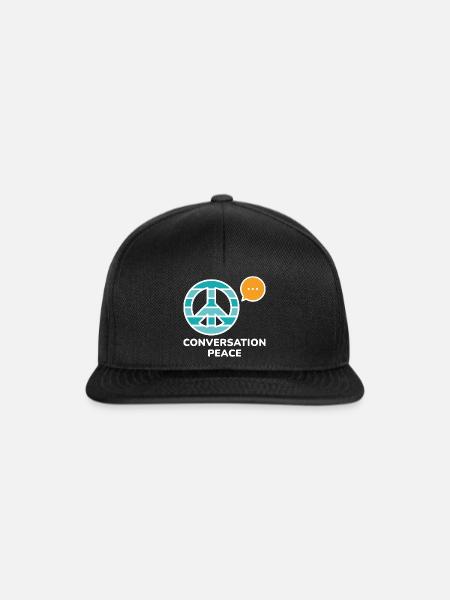 Konversation Frieden - Snapback Cap - Schwarz/Schwarz