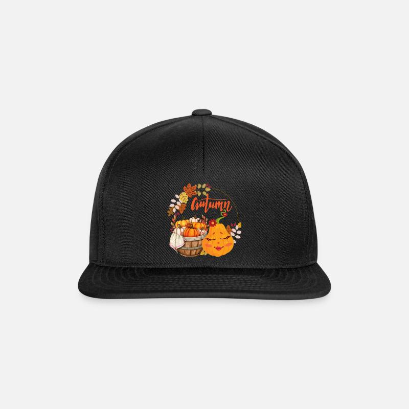 Herbstkürbis - Snapback Cap - Schwarz/Schwarz