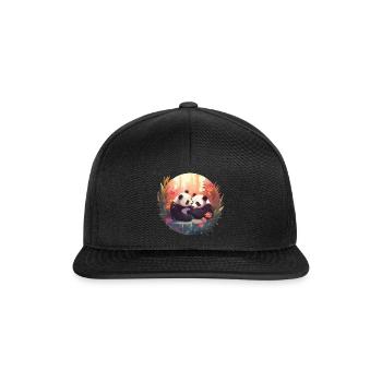Cutee Hug' Pandas - Snapback Cap - black/black - Front