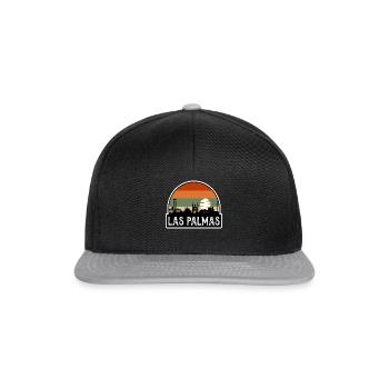 Las Palmas Spain Flag Skyline Travel Souvenir - Snapback Cap - black/grey - Front