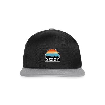 Derry Nordirland Flagge Skyline Reisen Souveni - Snapback Cap - Schwarz/Grau - Vorne