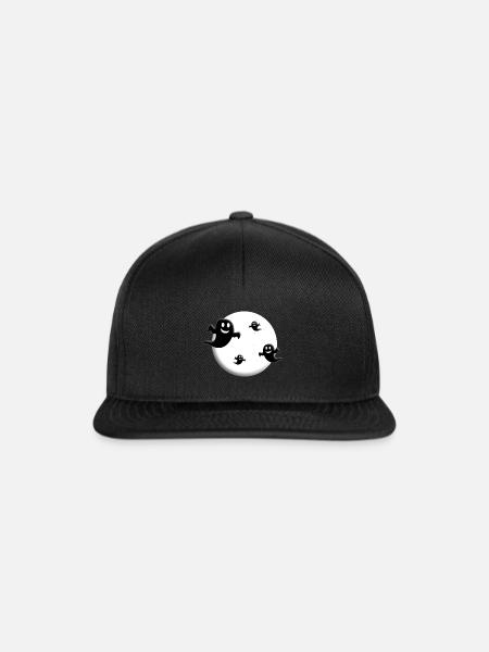 MOND - GEISTER - GESPENSTER - HALLOWEEN - Snapback Cap - Schwarz/Schwarz