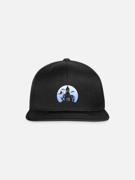HALLOWEEN - HAUS - HEXE - FLEDERMÄUSE - Snapback Cap - Schwarz/Schwarz