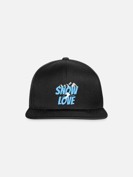 Snow Love Skifahrer - Snapback Cap - Schwarz/Schwarz