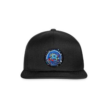 bitcoin abstract blue - Snapback Cap - Schwarz/Schwarz - Vorne