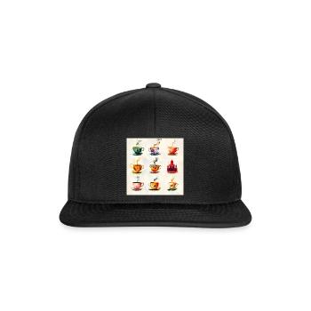 Pop Art Design: Colorful Tea Cups for Retro Fans - Snapback Cap - black/black - Front