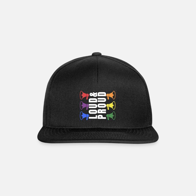 PRIDE Loud and PROUD white 2 - Snapback Cap - Schwarz/Schwarz