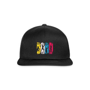 Bump set spike repeat cooler Volleyball Spruch - Snapback Cap - Schwarz/Schwarz - Vorne