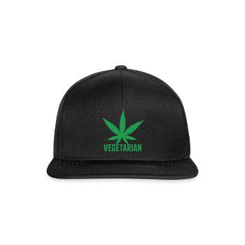 Vegetarian weed leaf hemp leaf gift pothead - Snapback Cap - black/black - Front