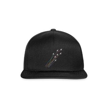 Flugzeugstaffel Fliegerstaffel Formation Flug - Snapback Cap - Schwarz/Schwarz - Vorne