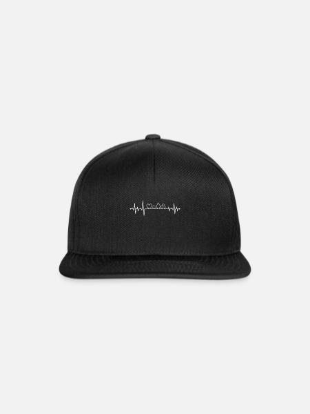 Poker Karten Herzschlag Puls Herz Pik Karo Kreuz - Snapback Cap - Schwarz/Schwarz