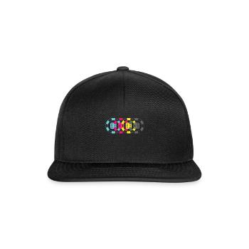Pokerchips Kartenspiel Geschenkidee Würfelspiel - Snapback Cap - Schwarz/Schwarz - Vorne