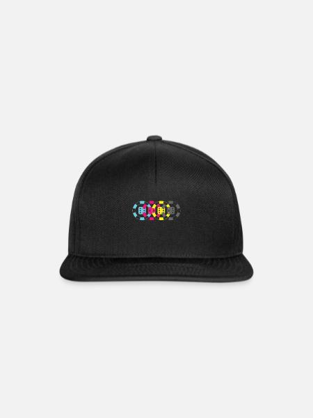 Jeu de cartes de jetons de poker Idée cadeau Jeu de dés - Casquette snapback - noir/noir