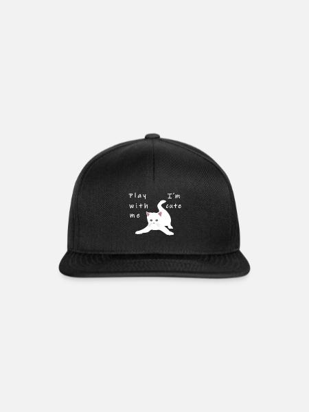 Katze spielen süß Kitten Mieze Miau Kätzchen - Snapback Cap - Schwarz/Schwarz