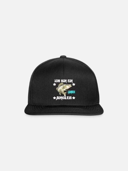 Angler T-Shirt Zander - Snapback Cap - Schwarz/Schwarz