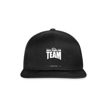 WIR SIND EIN TEAM 5 Sterne FUSSBALL - Snapback Cap - Schwarz/Schwarz - Vorne
