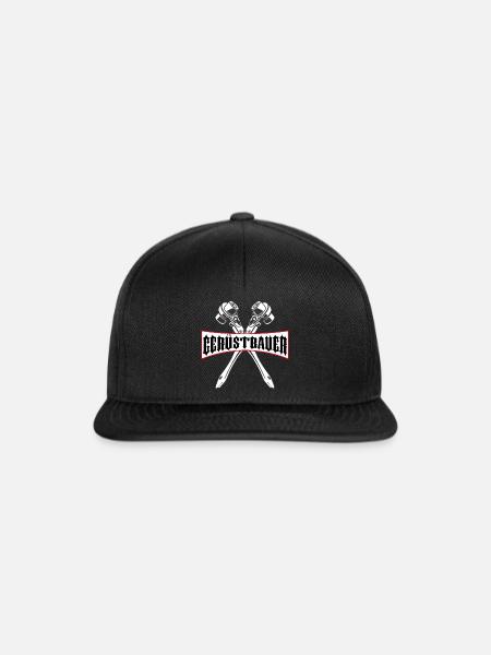 Gerüstbauer Shirt / Ratsche Shirt bedruckt - Snapback Cap - Schwarz/Schwarz