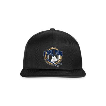 Ski fahren Abfahrt Lehrer Geschenk - Snapback Cap - Schwarz/Schwarz - Vorne